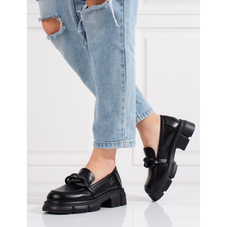 Goodin Shelovet Damen-Loafer mit schwarzer Kette 2