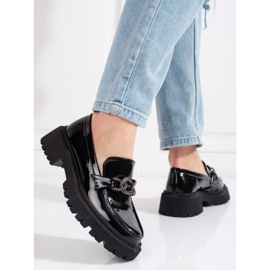 Shelovet schwarze Plateau-Loafer für Damen 2