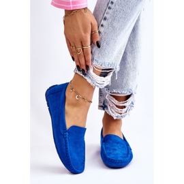 Damen Wildleder Loafer Blau Morreno 2