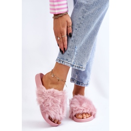 PM1 Helllila Allyson Rubber Fur Slides rosa 1