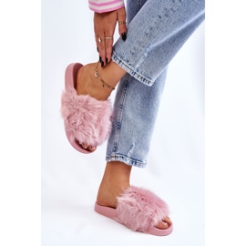 PM1 Helllila Allyson Rubber Fur Slides violett rosa 2
