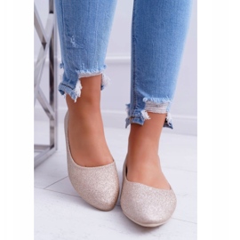 PS1 Damen Ballerinas Glitzer Golden Fifi 1