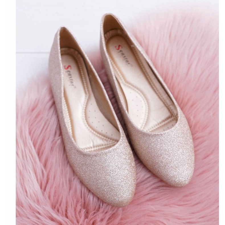 PS1 Damen Ballerinas Glitzer Golden Fifi 2