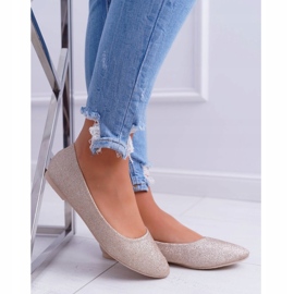 PS1 Damen Ballerinas Glitzer Golden Fifi 4