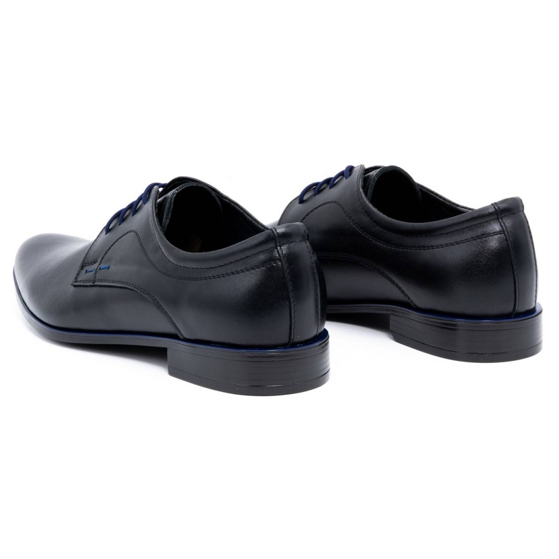 Olivier Formale Herrenlederschuhe 277 schwarz mit blau 4