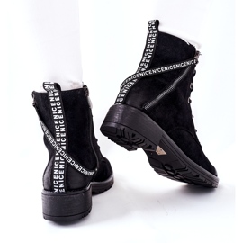 Vinceza Damen-Arbeiterstiefel, isoliert, Schwarz 4