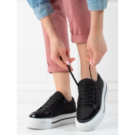 Shelovet Damen-Sportschuhe mit schwarzem Plateau 1