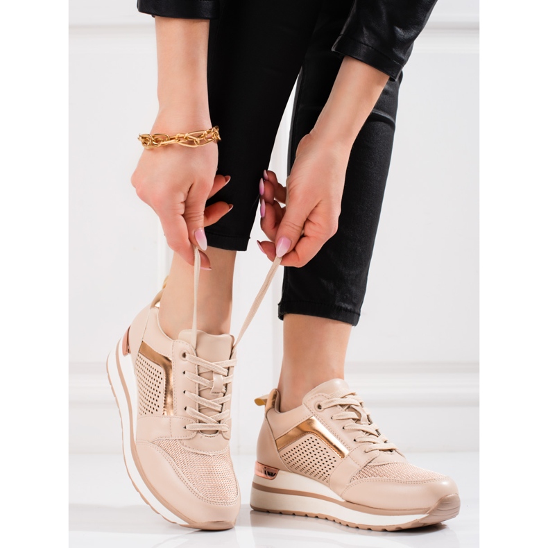 Modischer Shelovet-Sneaker für Damen in Beige 1