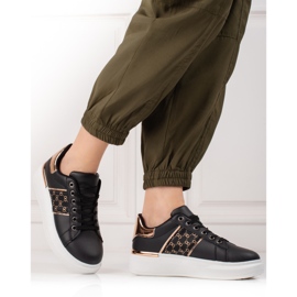 Schwarze Plateau-Sportschuhe von Shelovet 1