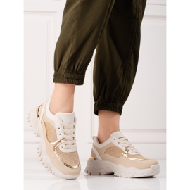 Beige Turnschuhe für Damen auf der Shelovet-Plattform 1