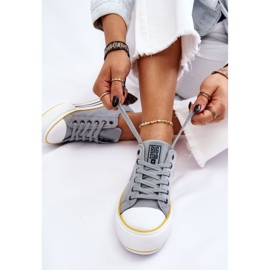 Damen Stoff Plateau Sneakers Big Star LL274183 Hellblau 1