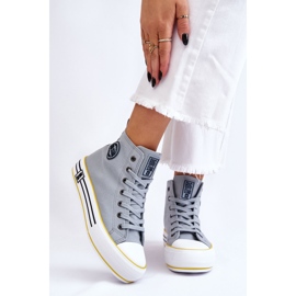 Damen High Textile Plateau Sneakers Big Star LL274188 Hellblau 1