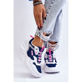 Damen Leichte Sportschuhe Big Star LL274376 Weiß und Marineblau 1