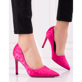 Shelovet Damen High Heels im fuchsiafarbenen Leopardenmuster rosa 1