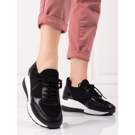 Damen-Sneaker mit flexiblem Obermaterial schwarz 2