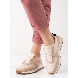 Shelovet Damen-Sportschuhe zum Schnüren in Beige 1