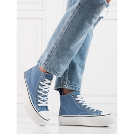 Blaue High-Top-Sneakers von Shelovet für Damen 2