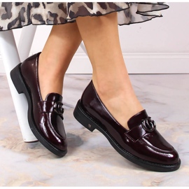 Burgunderfarbene Lack-Loafer für Damen von Potocki SZ12020 rot 1