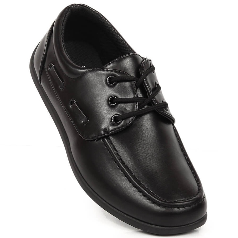 Schwarze American Club 51/23 formelle Kommunionschuhe für Jungen 1