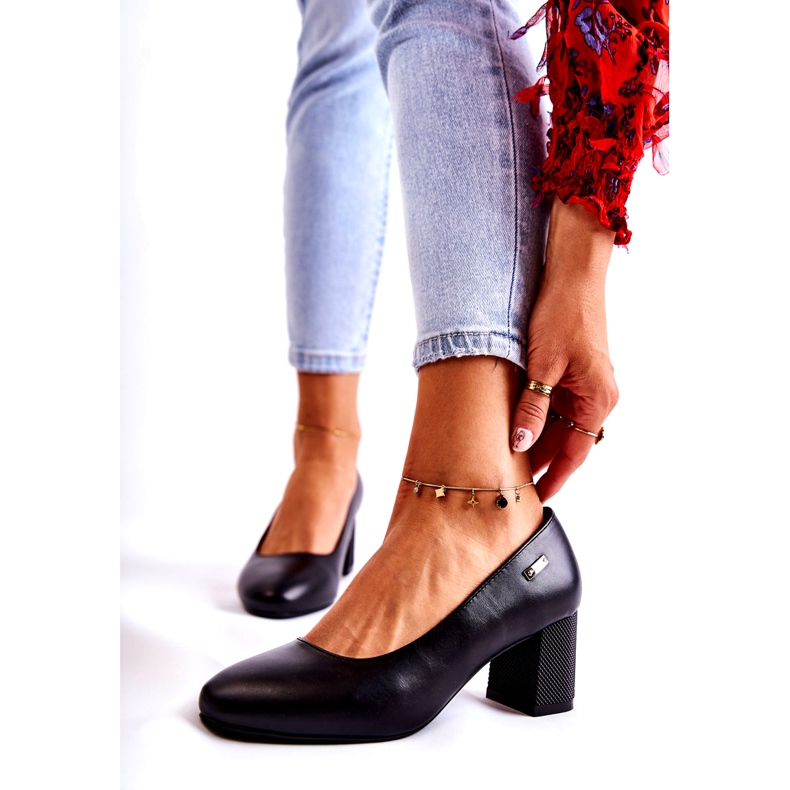 Lederpumps an einer Stange Sergio Leone PB178 Schwarz 1