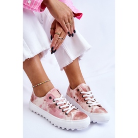 Modischer Sneaker Low Big Star LL274044 Rosa-Beige weiß 1