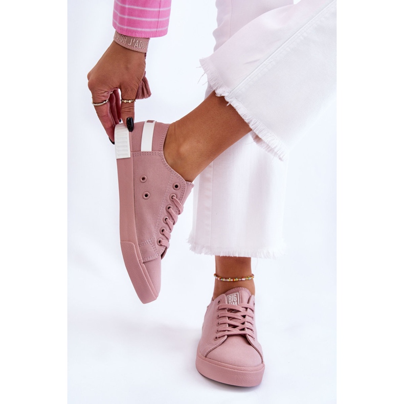 Damen Low Sneakers Big Star LL274040 Rosa weiß 1