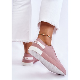 Damen Low Sneakers Big Star LL274040 Rosa weiß 2