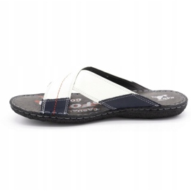 Kampol Herren Lederhausschuhe 200 / B weiß navy blau 1