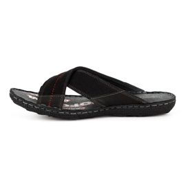 Kampol Herren-Lederhausschuhe 200/3 schwarz Nubuk 4