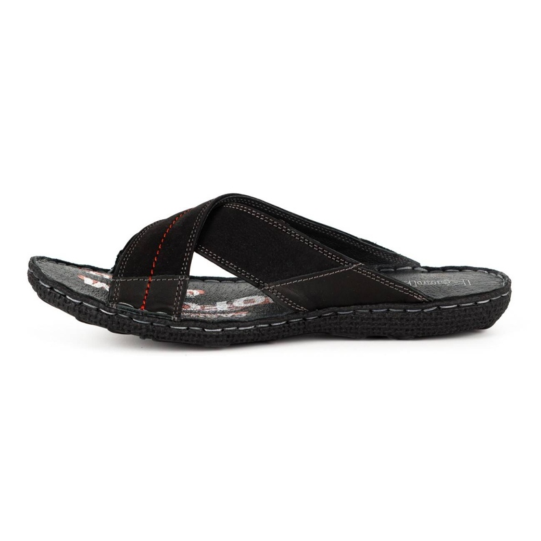 Kampol Herren-Lederhausschuhe 200/3 schwarz Nubuk 4