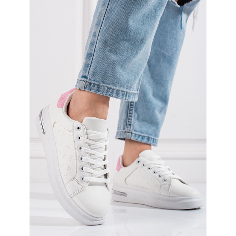 Weiße Sportschuhe von Shelovet für Damen mit Muster 1