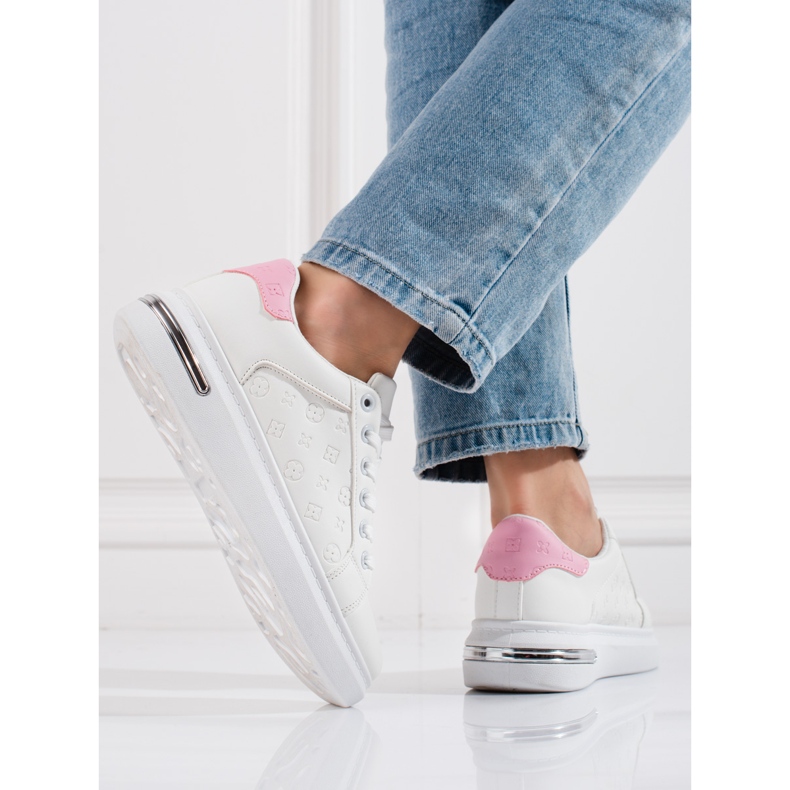 Weiße Sportschuhe von Shelovet für Damen mit Muster 2