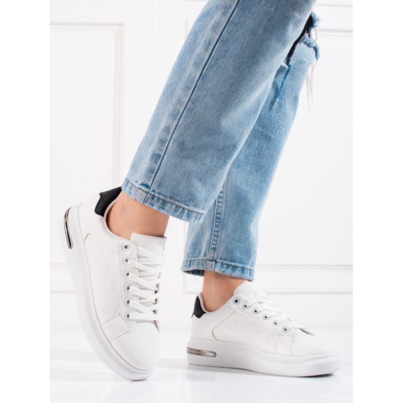 Damen Sportschuhe Shelovet weiß mit Muster 1