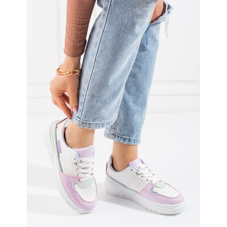 Damen Turnschuhe Shelovet Pastell weiß mehrfarbig 2