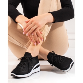 Damen-Sockenkeil-Sportschuhe von Shelovet schwarz 1