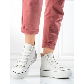 Weiße High-Top-Sneakers von Shelovet für Damen 1