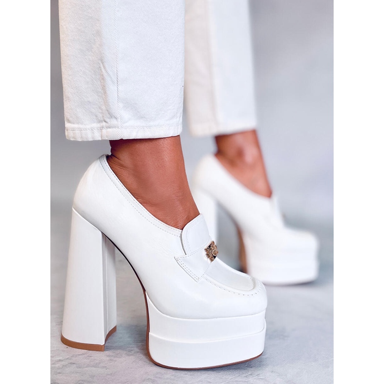 PA1 Ambra Weiße High-Heel-Loafer 2