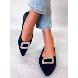 PA1 Elegante Ballerinas mit Lorella Black Steinen schwarz 2