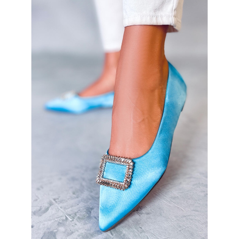 PA1 Elegante Ballerinas mit Lorella Blue Steinen blau 1