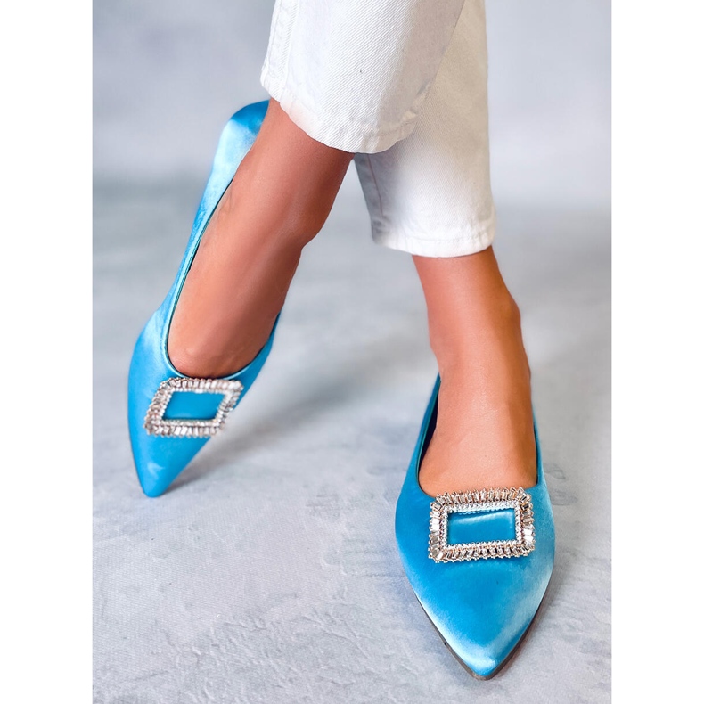 PA1 Elegante Ballerinas mit Lorella Blue Steinen blau 2