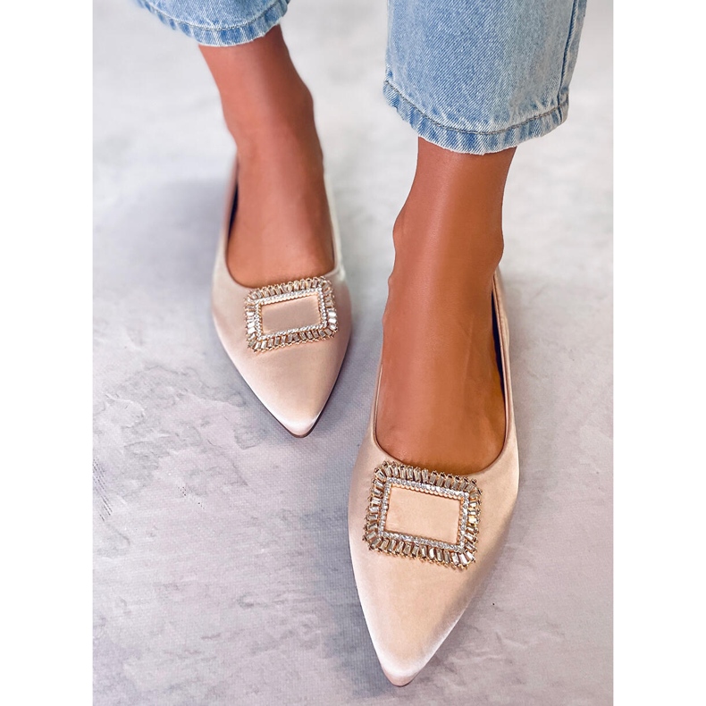 PA1 Elegante Ballerinas mit Steinen in Lorella Beige 1