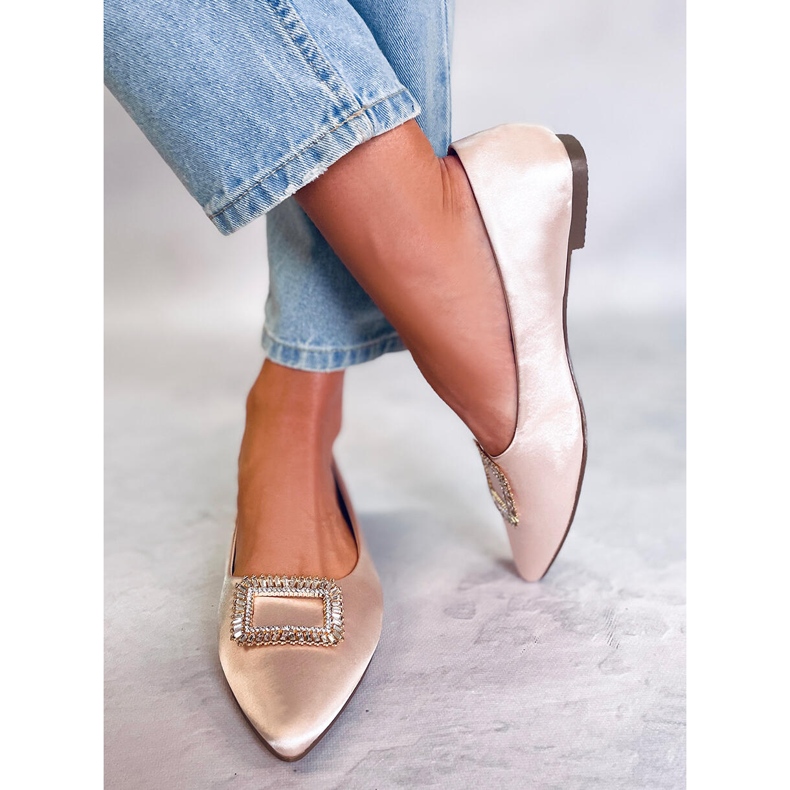 PA1 Elegante Ballerinas mit Steinen in Lorella Beige 2