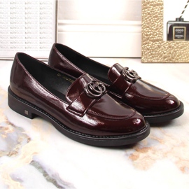 Burgunderfarbene Lack-Loafer für Damen von Potocki SZ12020 rot 5
