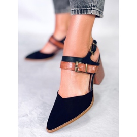 BM Chiatti Schwarze Pumps mit offenem Absatz 2