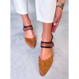 BM Chiatti Camel Pumps mit offenem Absatz braun 1