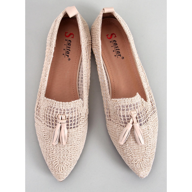 BM Monti Beige durchbrochene Ballerinas 1
