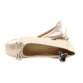 Caprice Ballerinas Frauenschuhe mit einem Bogen 9-22104-20 354 Taupe Sue.met silber- 5
