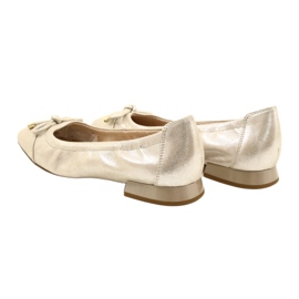 Caprice Ballerinas Frauenschuhe mit einem Bogen 9-22104-20 354 Taupe Sue.met silber- 4