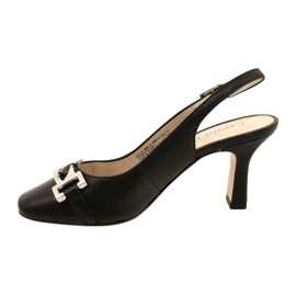 Damen-Ledersandalen mit Dekoration Caprice 9-29626-20 022 Black Nappa schwarz 2