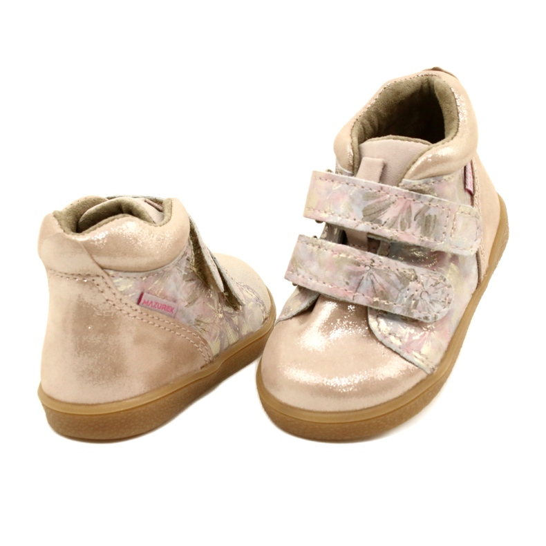 Mazurek Klettstiefel 1302 Spring Flower Golden Satin beige 3